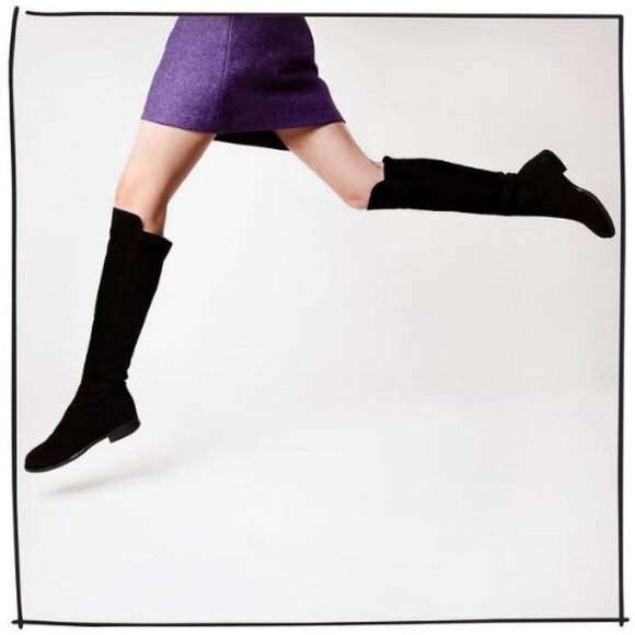 New Ann Mashburn Pull-On stretchy Chocolate Suede Boots - Picture 14 of 15